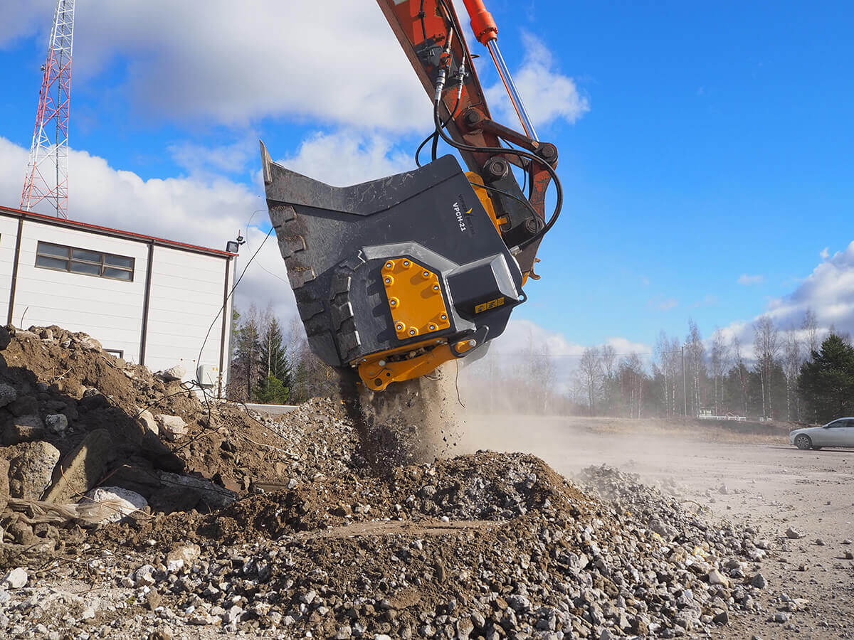 Crushed concrete can be reused in various applications, including road base, backfill, or as aggregate in new concrete, providing a versatile solution for construction and demolition waste.